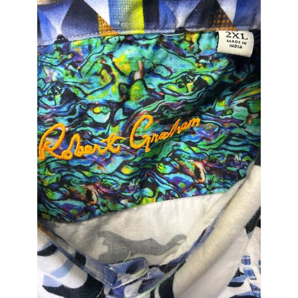 Robert Graham Mens Long Sleeve Button-Up Shirt 2XL Multicolor Abstract Pattern - Picture 3 of 9